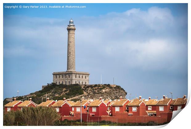 Cabo de Palos lighthouse, near Murcia, Spain Print by Gary Parker