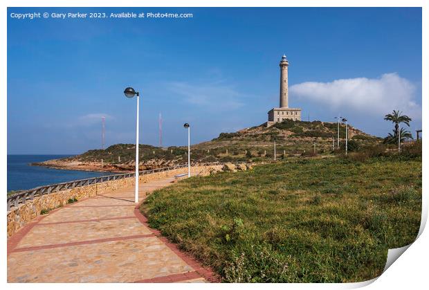 Walking path leading towards the lighthouse in Cabo de Palos, near Murcia, Spain.	 Print by Gary Parker
