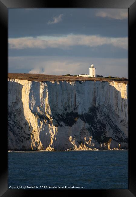 Lighthouse on White Cliffs of Dover, England Framed Print by Imladris 