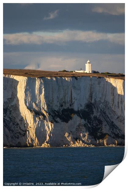 Lighthouse on White Cliffs of Dover, England Print by Imladris 