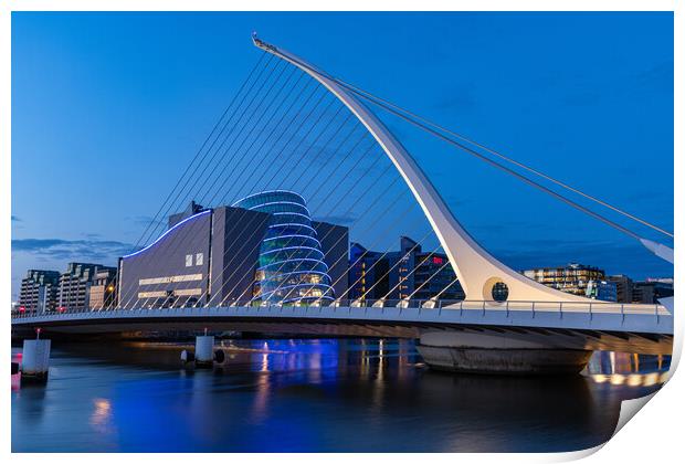 Blue hour at the Liffey Print by Thomas Schaeffer