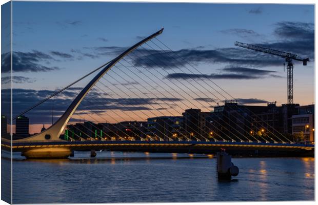 Blue hour at the Liffey Canvas Print by Thomas Schaeffer