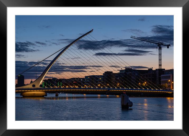 Blue hour at the Liffey Framed Mounted Print by Thomas Schaeffer