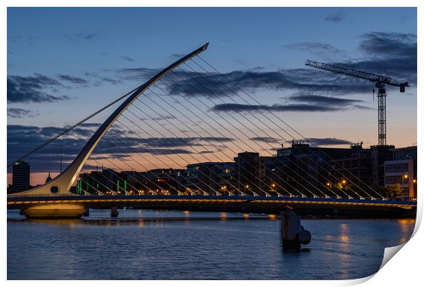 Blue hour at the Liffey Print by Thomas Schaeffer
