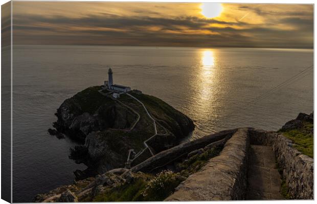 Sunset at South Stack Canvas Print by Thomas Schaeffer