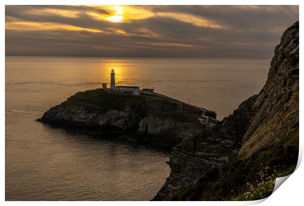 Sunset at South Stack Print by Thomas Schaeffer