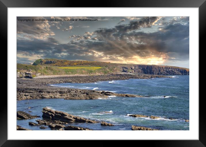 Northumberland Coastline Framed Mounted Print by Andrew Heaps