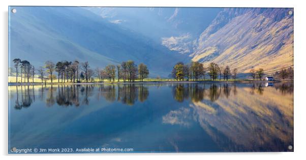 Buttermere Pines, Lake District Acrylic by Jim Monk