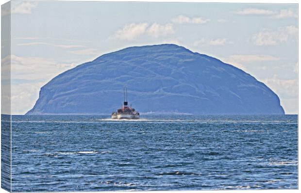 Paddle steamer Waverley heading for Ailsa Craig Canvas Print by Allan Durward Photography