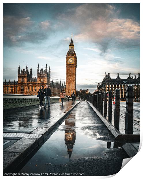 Westminster reflections Print by Bobby Conway
