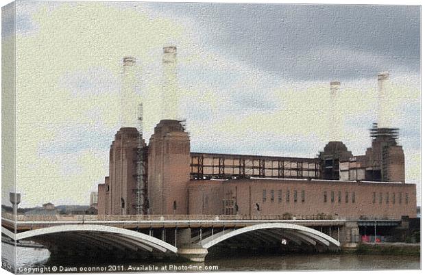 Battersea Power Station Painting Canvas Print by Dawn O'Connor
