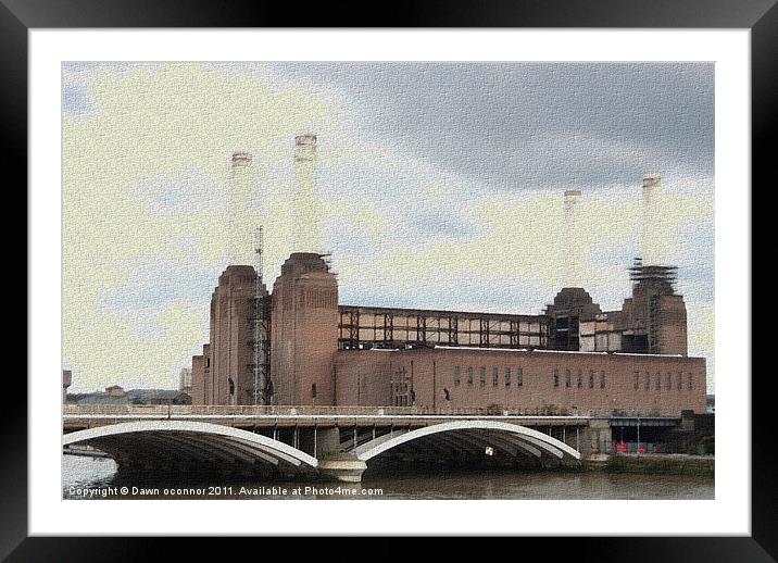 Battersea Power Station Painting Framed Mounted Print by Dawn O'Connor