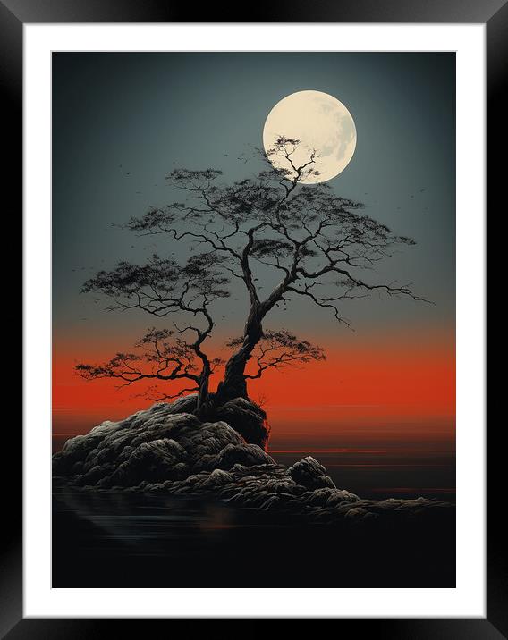 The Big Moon Framed Mounted Print by Steve Smith