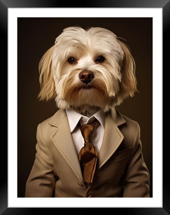 Dandie Dinmont Terrier Framed Mounted Print by K9 Art