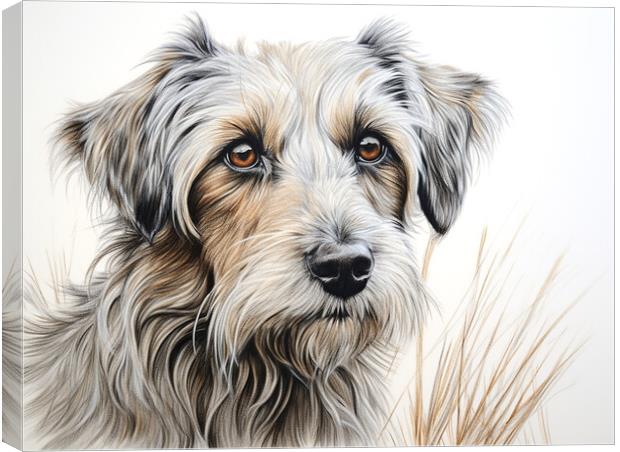Deutscher Wachtelhund Pencil Drawing Canvas Print by K9 Art