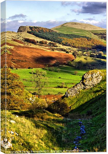 Lose Hill And Great Ridge Canvas Print by Darren Burroughs