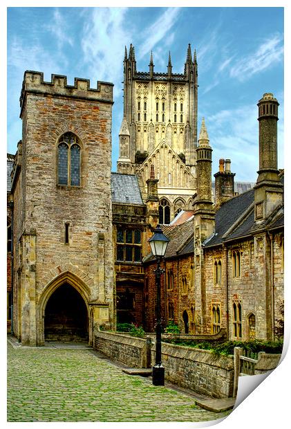 Wells Cathedral and Vicars Close Print by Alison Chambers