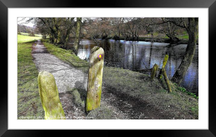 Riverside walk, Culver, Derbyshire, UK. Framed Mounted Print by john hill