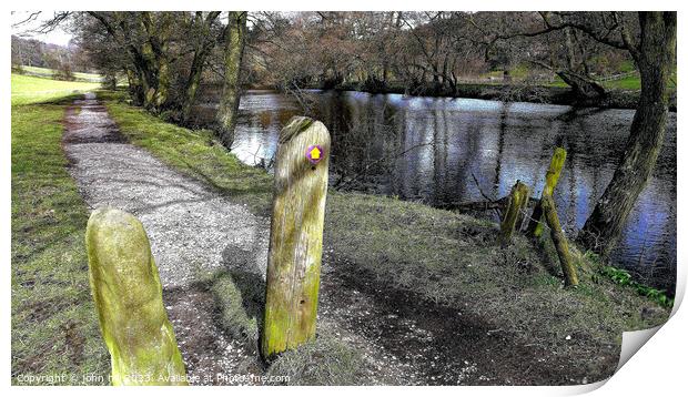 Riverside walk, Culver, Derbyshire, UK. Print by john hill