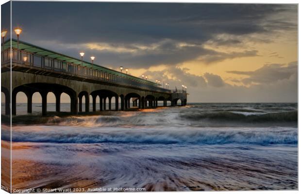 Boscombe Pier Sunrise Canvas Print by Stuart Wyatt