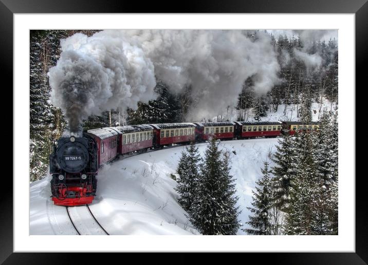 Winter Steam Framed Mounted Print by Steffen Gierok-Latniak