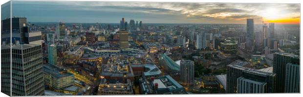 Dusk over Manchester Canvas Print by Apollo Aerial Photography