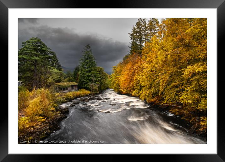 Autumn Falls of Dochart 955 Framed Mounted Print by PHILIP CHALK
