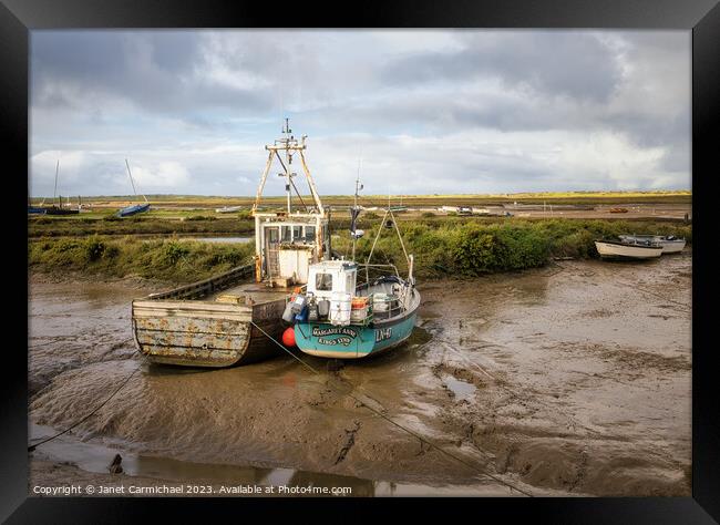 Working Fishing Boats in Norfolk Framed Print by Janet Carmichael