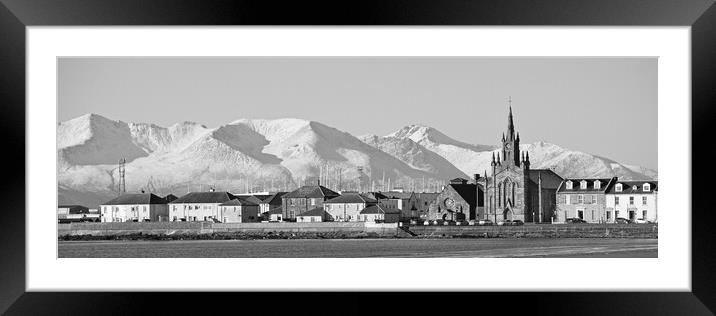 Ardrossan Clyde coast and mountains on Arran Framed Mounted Print by Allan Durward Photography