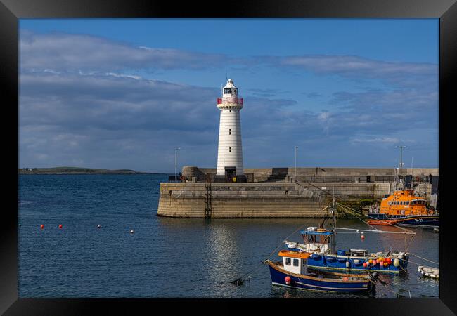 Donaghadee harbour and lighthouse Framed Print by Thomas Schaeffer