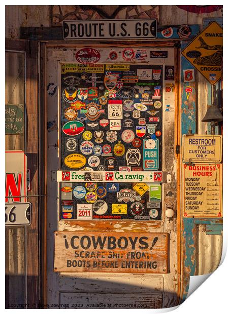 Gas Station Door Print by Dave Bowman
