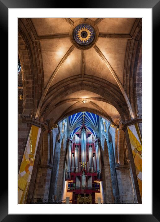 Pipe Organ and Rib Vault in St Giles Cathedral in Edinburgh Framed Mounted Print by Artur Bogacki
