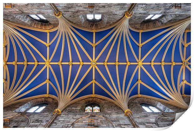 Tierceron Vault in St Giles Cathedral in Edinburgh Print by Artur Bogacki