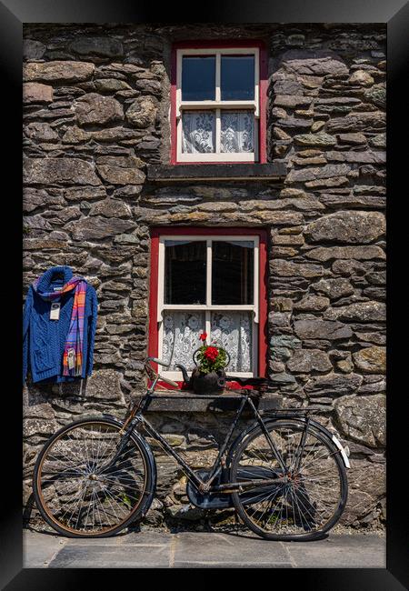 Window & Bike Framed Print by Thomas Schaeffer