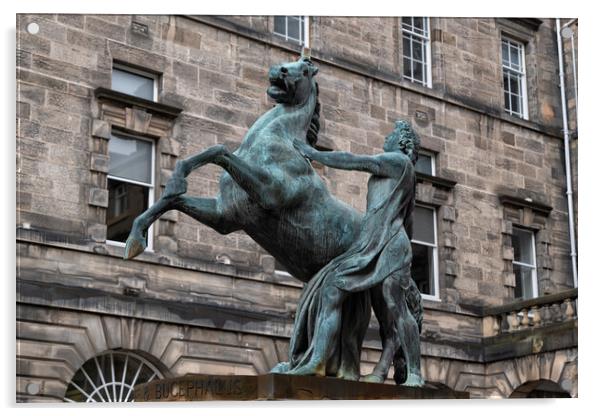 Alexander and Bucephalus Statue in Edinburgh Acrylic by Artur Bogacki