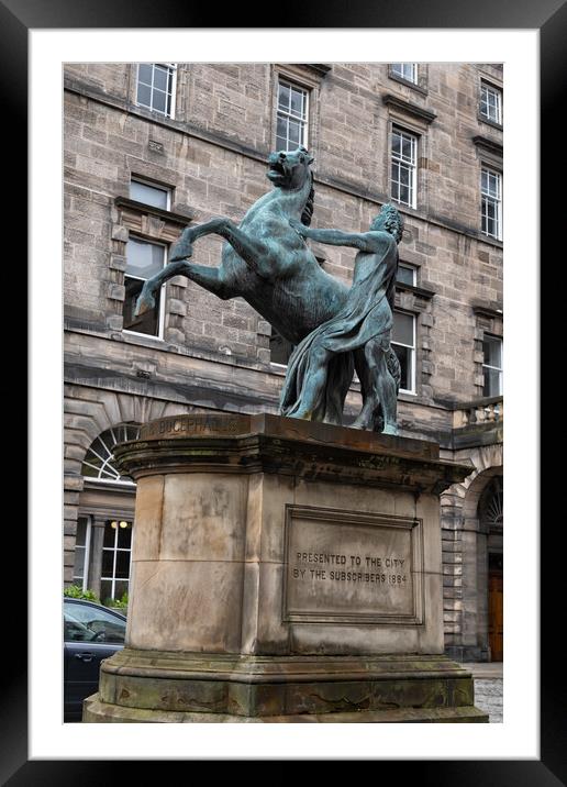 Alexander and Bucephalus in Edinburgh Framed Mounted Print by Artur Bogacki