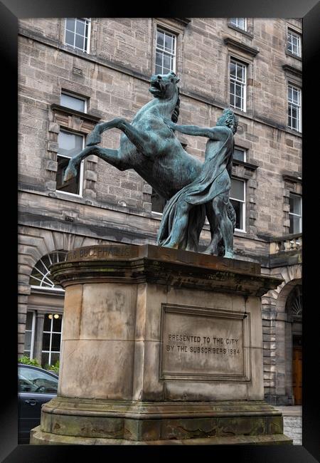 Alexander and Bucephalus in Edinburgh Framed Print by Artur Bogacki