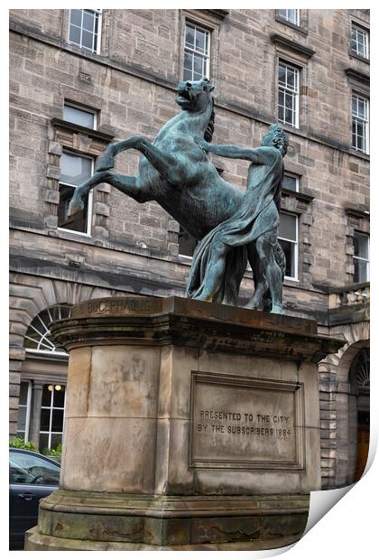 Alexander and Bucephalus in Edinburgh Print by Artur Bogacki