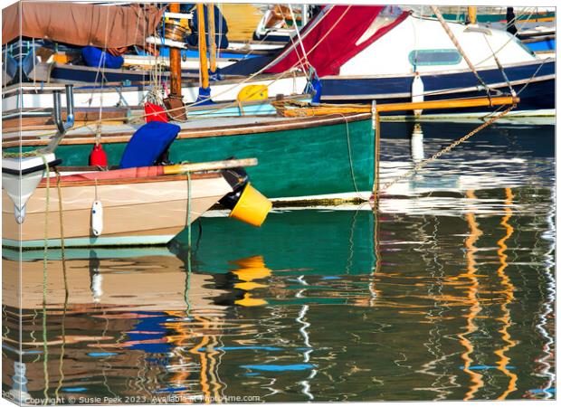 Harbour Reflections at Lyme Regis Canvas Print by Susie Peek