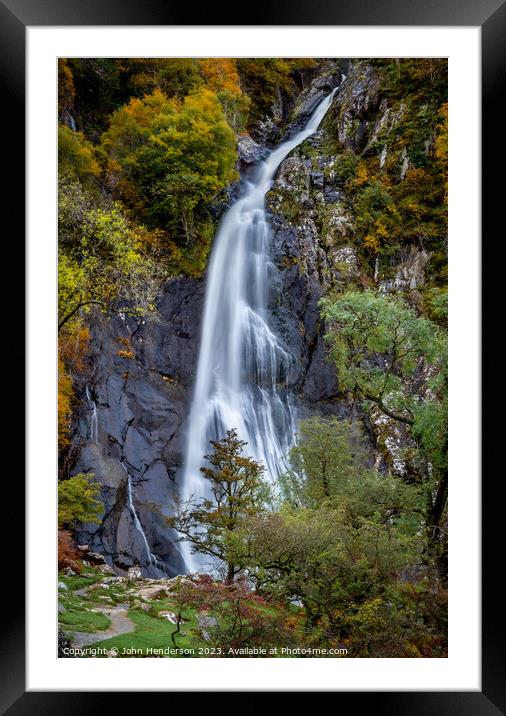 Aber Falls Framed Mounted Print by John Henderson