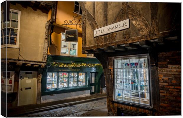 Little Shambles leading off Shambles in York City, UK Canvas Print by Martin Williams