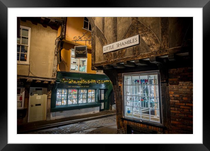 Little Shambles leading off Shambles in York City, UK Framed Mounted Print by Martin Williams