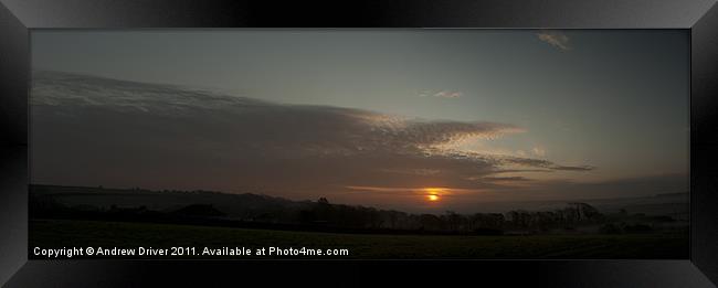 Sunrise from Helston Framed Print by Andrew Driver