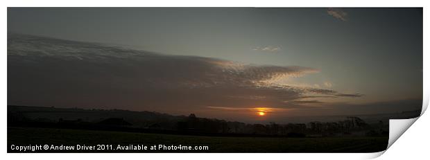 Sunrise from Helston Print by Andrew Driver