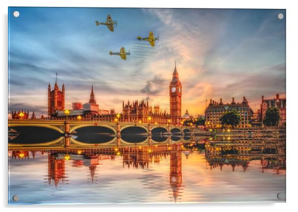 London Spitfires Acrylic by Alison Chambers