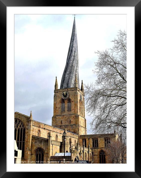 The Crooked Spire, Chesterfield. Framed Mounted Print by john hill