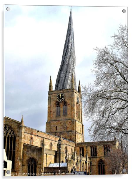 The Crooked Spire, Chesterfield. Acrylic by john hill