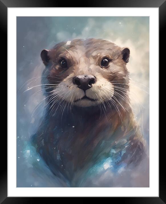 Sea Otter Portrait Framed Mounted Print by Picture Wizard