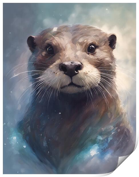 Sea Otter Portrait Print by Picture Wizard