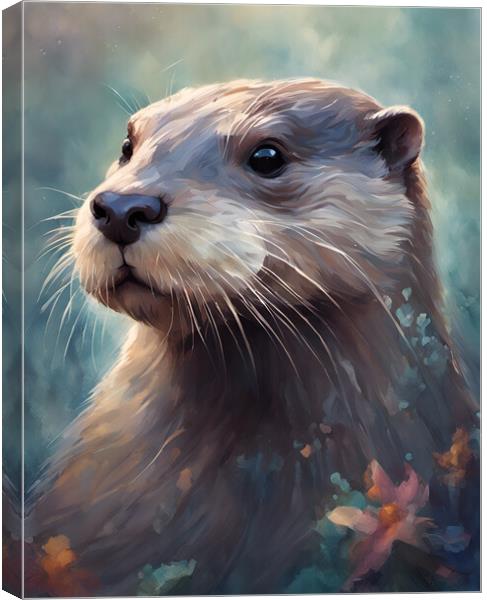 Sea Otter Portrait Canvas Print by Picture Wizard